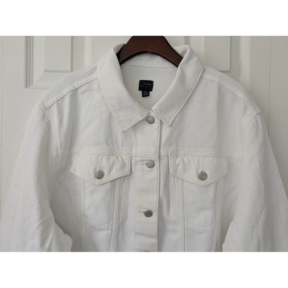 J.Crew Relaxed Denim Jacket Womens Size XXL White NWT $128 CJ090 - Picture 2 of 7